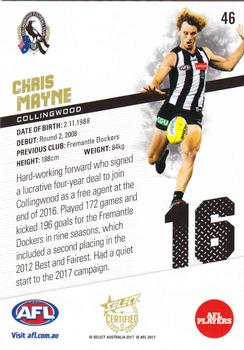 2017 Select Certified #46 Chris Mayne Back